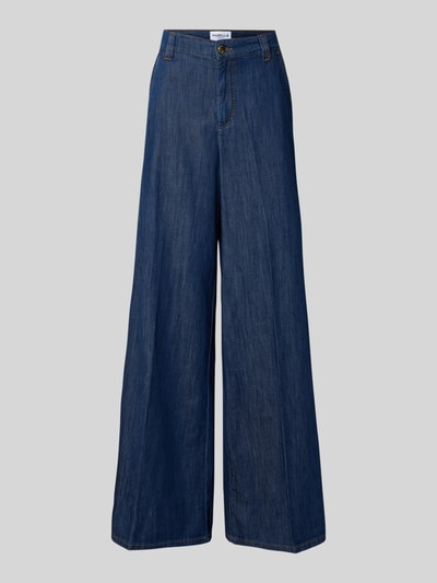 Produktfoto, Jeans mit weitem Bein und Gesäßtasche von Marella in Dunkelblau, Reine Baumwolle, Weite Beine, Eingrifftaschen, Bundweite Größe 36: 39 cm, Innenbeinlänge Größe 36: 86 cm