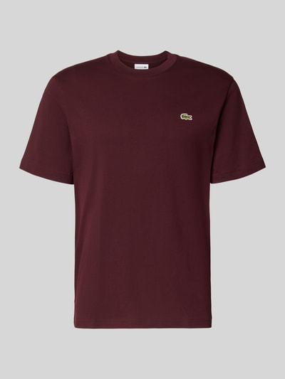 Lacoste Regular Fit T-Shirt aus reiner Baumwolle Dunkelrot 1