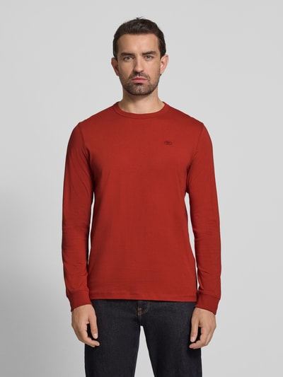 Tom Tailor Regular Fit Langarmshirt aus reiner Baumwolle Rot 4