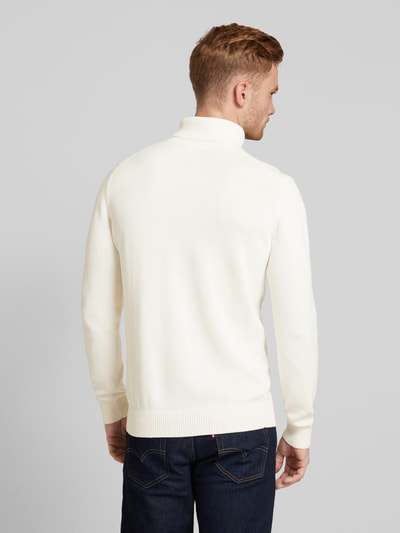 Christian Berg Men Rollkragenpullover mit Woll-Anteil und Label-Stitching Offwhite Melange 5