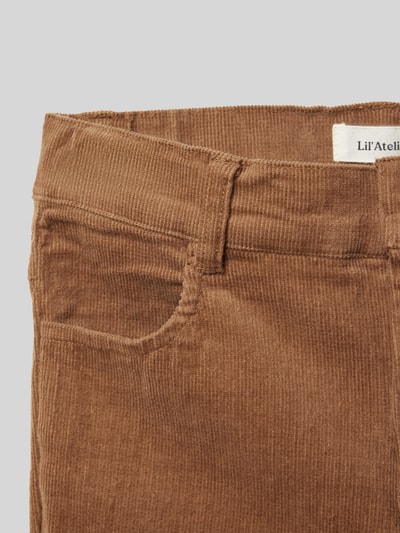 Lil Atelier Regular Fit Cordhose mit Gürtelschlaufen Modell 'MRYAN' Hellbraun 2