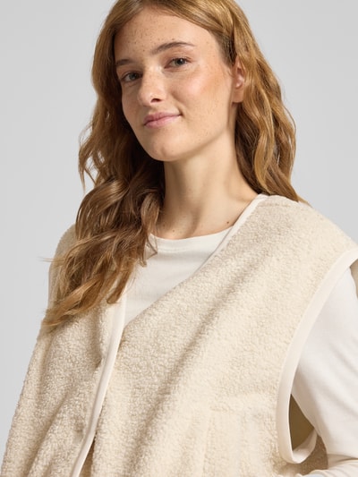 Marc O'Polo Denim Kamizelka o pudełkowym kroju z futerka z listwą na zatrzaski Złamany biały 3