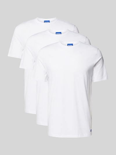 Hugo Blue T-Shirt mit Label-Print Weiss 2