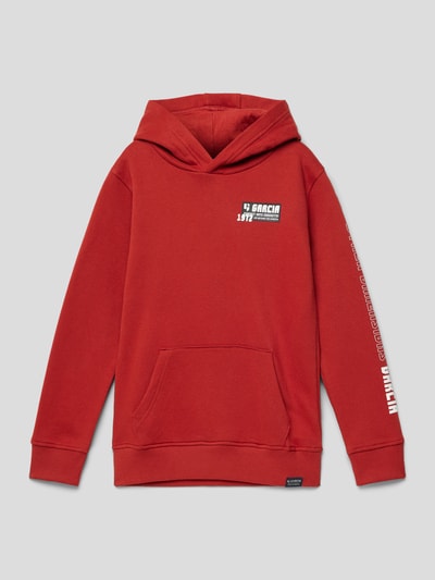 Garcia Hoodie mit Label-Prints Rot 1