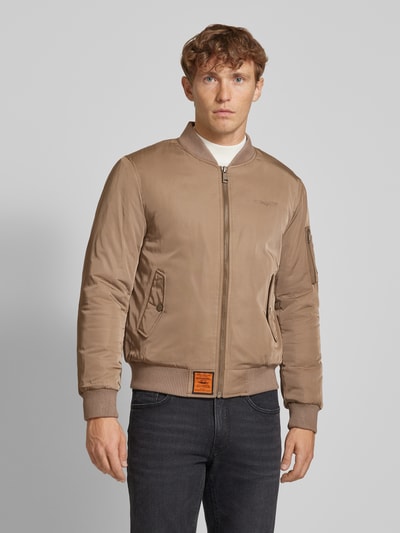 Original Bombers Bomberjacke mit Label-Patch Beige 4