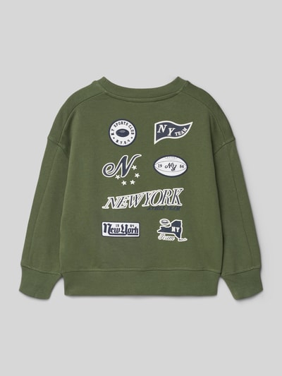 Mango Regular Fit Sweatshirt mit Motiv-Patches Oliv 3