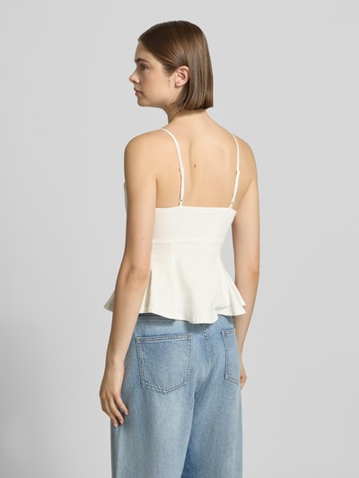 Gina Tricot Trägertop mit V-Ausschnitt Modell 'Peplum' Offwhite 5