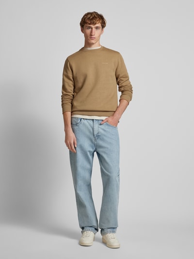 Blend Sweatshirt mit gerippten Abschlüssen Modell 'Downton' Sand 1