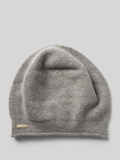 Seeberger Beanie met labeldetail Middengrijs - 1