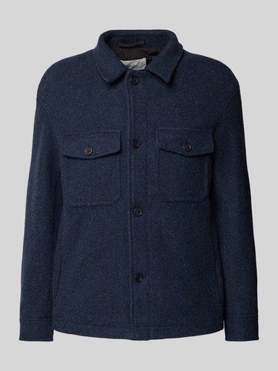 SELECTED HOMME Regular fit jack met wol, model 'MITCH' Marineblauw gemêleerd - 2