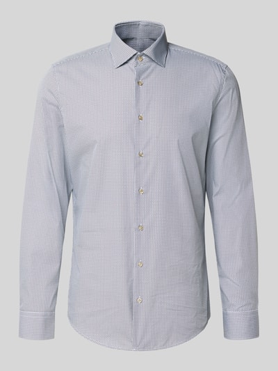 SEIDENSTICKER Slim fit zakelijk overhemd in all-over look model 'New Kent' Marineblauw - 2