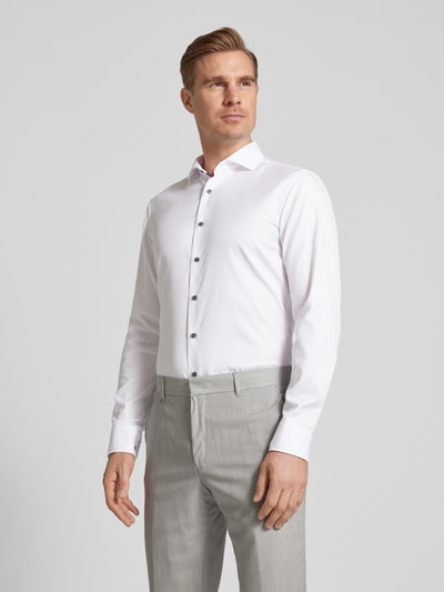 Eterna Slim fit zakelijk overhemd in effen design Wit - 4