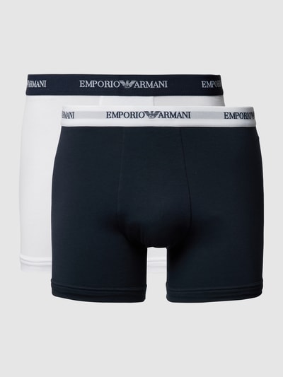 Emporio Armani Trunks aus Baumwoll-Mix mit elastischem Logo-Bund Weiss 2