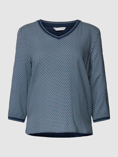 Tom Tailor Longsleeve aus Viskose mit Allover-Muster Marine 2