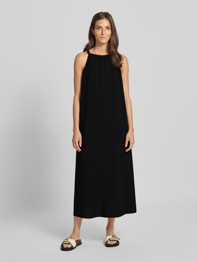 Someday Długa sukienka z mieszanki wiskozy i lnu model ‘Quise’ Czarny 4