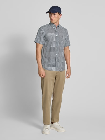 Tommy Hilfiger Regular fit vrijetijdsoverhemd met all-over motief Blauw - 1