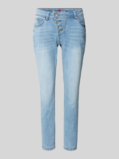 Buena Vista Slim Fit Jeans mit asymmetrischer Knopfleiste Modell 'Malibu' Hellblau 2