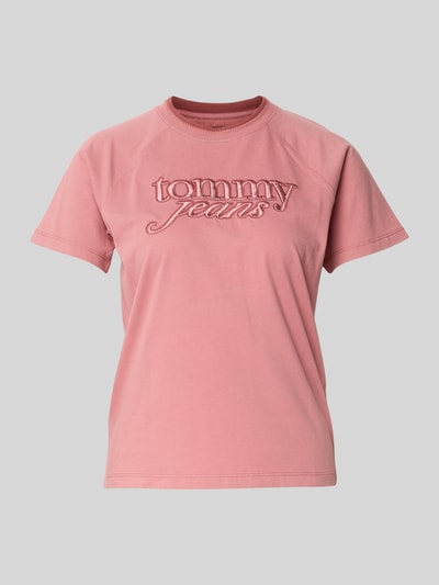 Tommy Jeans T-shirt o kroju regular fit z czystej bawełny Rdzawoczerwony 1