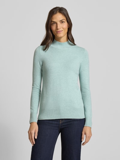 Christian Berg Woman Sweter z dzianiny ze stójką Jasnoturkusowy melanż 4