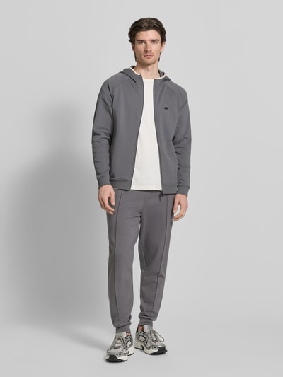 BOSS Regular Fit Sweatjacke aus Baumwoll-Mix Modell 'SENSE' Dunkelgrau 1