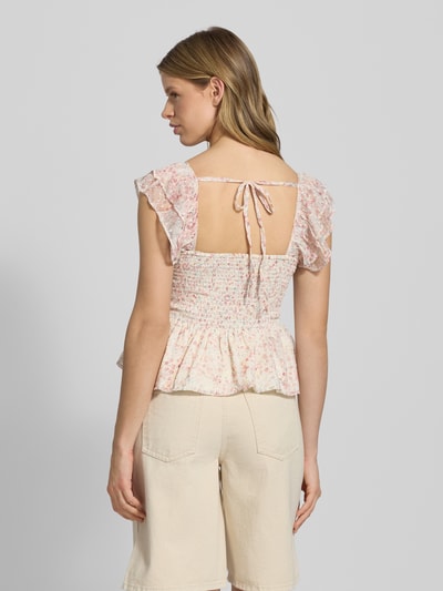 Only Slim Fit Chiffontop mit gesmoktem Rumpf Modell 'ELIZA LIFE' Rose 5