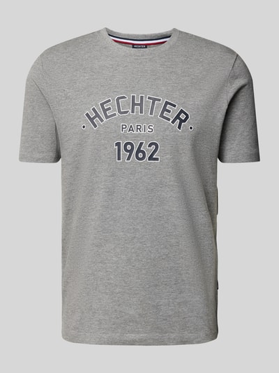 HECHTER PARIS T-shirt met labelprint Lichtgrijs - 2