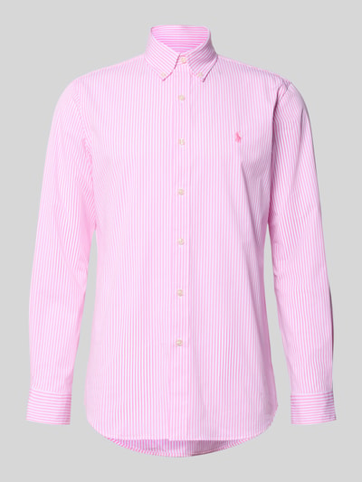 Produktfoto, Regular Fit Freizeithemd aus Baumwoll-Mix von Polo Ralph Lauren mit rosa-weißem Streifenmuster, Knopfleiste und Logo-Stitching.