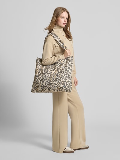 STUDIO NOOS Handtasche mit Label-Stitching Sand 1