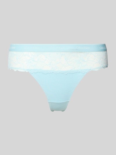 Calvin Klein Underwear String mit Spitzenbesatz Aqua 1