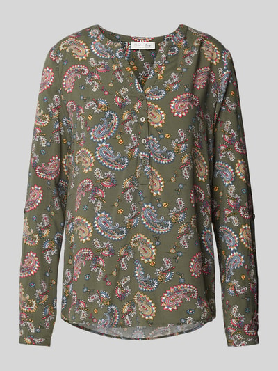 Christian Berg Woman Bluse aus Viskose mit Paisley-Muster Oliv 2