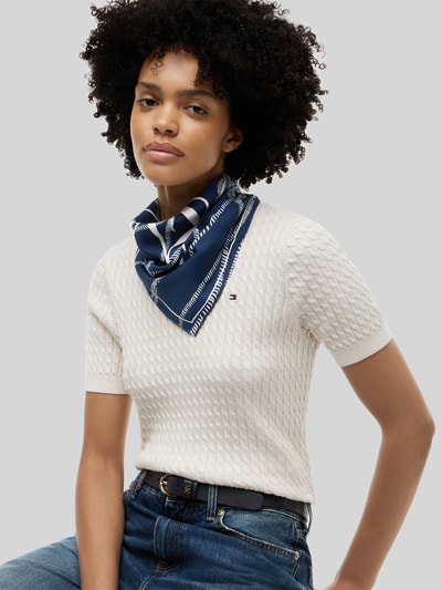 Tommy Hilfiger Sjaal van pure zijde met logoprint Blauw - 1