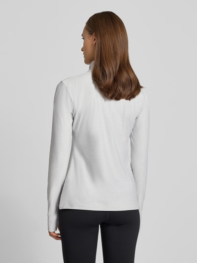 New Balance Regular Fit Longsleeve mit Troyer-Kragen Hellgrau Melange 5