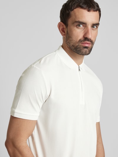 SELECTED HOMME Poloshirt mit kurzem Reißverschluss Weiss 3