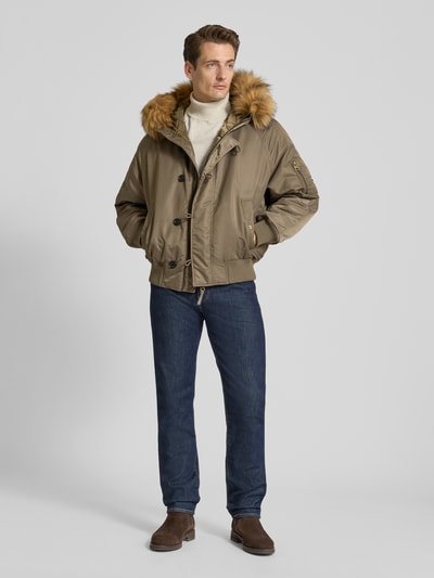 HUGO Comfort Fit Funktionsjacke im Bomber-Style Modell 'BRAKO2541' Mittelgrau 1