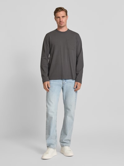 Forét Bluzka z długim rękawem i kieszenią na piersi model ‘PLANET’ Antracytowy 1