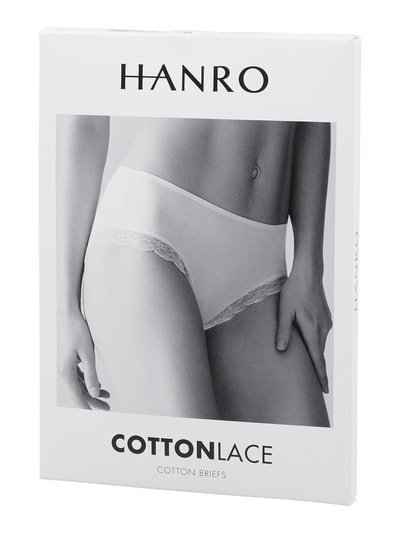 Hanro Slip van single-jersey, model 'Cotton Lace' Zwart - 3