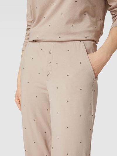 Esprit Pyjamabroek met all-over motief Beige - 3