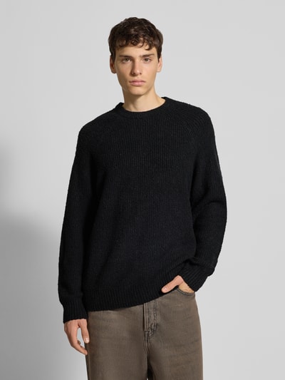 Only & Sons Relaxed Fit Strickpullover aus Baumwoll-Mix Modell 'DALE LIFE' Black 4