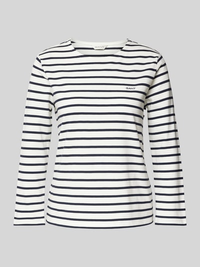 Gant Longsleeve mit Label-Stitching Offwhite 2