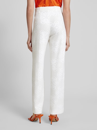 Raffaello Rossi Stoffen broek met ajourpatroon, model 'Elaine' Offwhite - 5