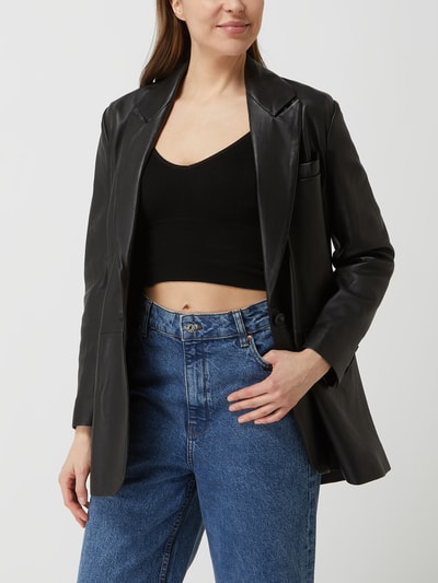 Studio AR Blazer aus Leder Modell 'Nayeema' Schwarz 4