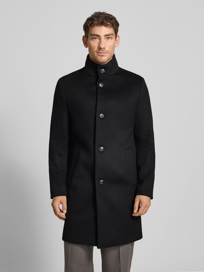 Tommy Hilfiger Płaszcz o kroju regular fit z mieszanki wełny Czarny 4