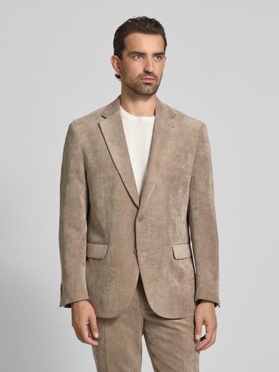 Christian Berg Men Regular Fit Sakko mit Reverskragen und Pattentaschen Beige 4