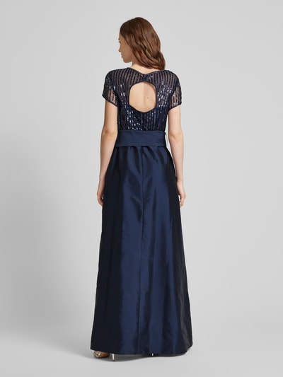 Vera Mont Abendkleid mit Streifenmuster Dunkelblau 5