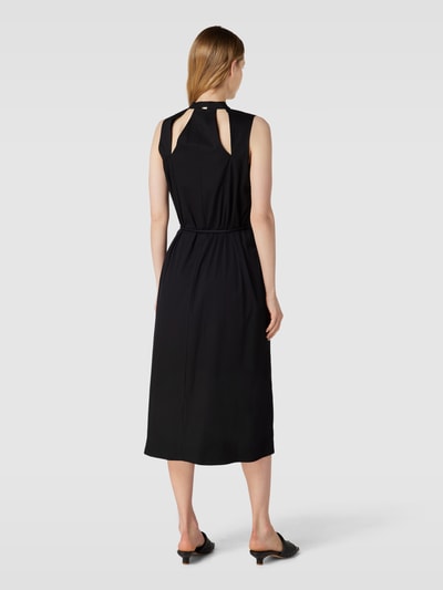 Cinque Midi-jurk met V-hals, model 'DINO' Zwart - 5