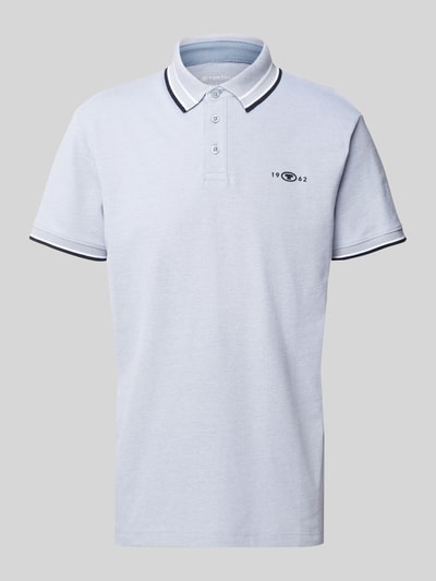 Tom Tailor Regular Fit Poloshirt mit Kontraststreifen Rauchblau 1