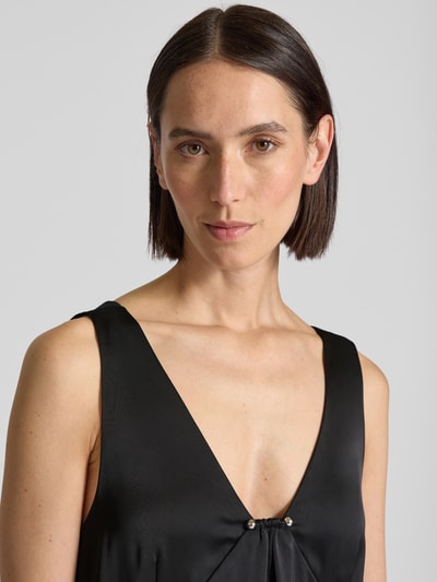 Gestuz Midi-jurk met V-hals, model 'jessie' Zwart - 3