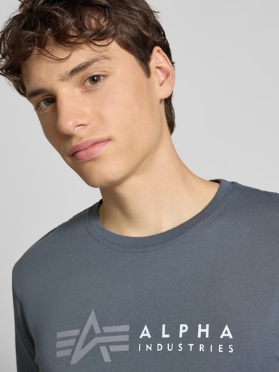 Alpha Industries T-Shirt mit Label-Print Hellblau 3
