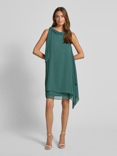 Vera Mont Mini-cocktailjurk met opstaande kraag en strik Smaragdgroen - 1