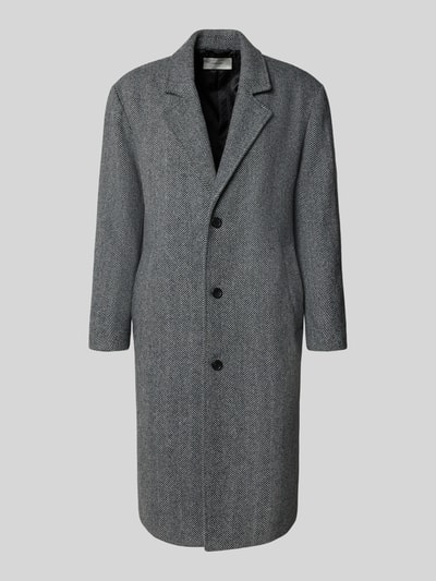 SELECTED HOMME Relaxed fit lange wollen jas met reverskraag, model 'MILOS' Antraciet - 2